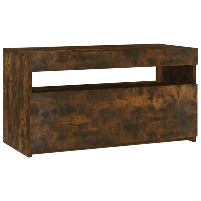 Meuble TV avec lumières LED Chêne fumé 75x35x40 cm 613852613852