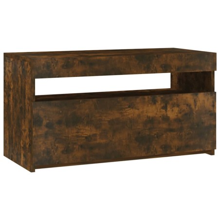 Meuble TV avec lumières LED Chêne fumé 75x35x40 cm 613852613852