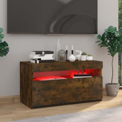 Meuble TV avec lumières LED Chêne fumé 75x35x40 cm 613852613852