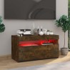 Meuble TV avec lumières LED Chêne fumé 75x35x40 cm 613852613852