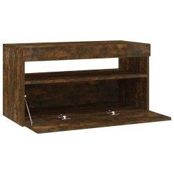 Meuble TV avec lumières LED Chêne fumé 75x35x40 cm 613852613852