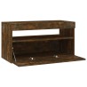 Meuble TV avec lumières LED Chêne fumé 75x35x40 cm 613852613852