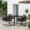 Ensemble de salle à manger pour jardin 5 pcs Noir et anthracite 613853613853