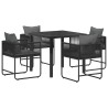 Ensemble de salle à manger pour jardin 5 pcs Noir et anthracite 613853613853