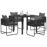 Ensemble de salle à manger pour jardin 5 pcs Noir et anthracite 613853613853