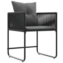 Ensemble de salle à manger pour jardin 5 pcs Noir et anthracite 613853613853