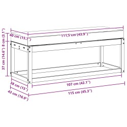Banc de Jardin Blanc 115 x 43 x 45 cm Bois d'Acacia Massif 613854613854