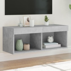 Meuble TV avec lumières LED gris béton 80x30x30 cm 613856613856