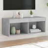 Meuble TV avec lumières LED gris béton 80x30x30 cm 613856613856