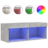 Meuble TV avec lumières LED gris béton 80x30x30 cm 613856613856