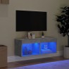 Meuble TV avec lumières LED gris béton 80x30x30 cm 613856613856