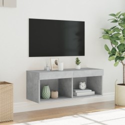 Meuble TV avec lumières LED gris béton 80x30x30 cm 613856613856