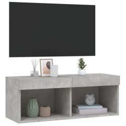 Meuble TV avec lumières LED gris béton 80x30x30 cm 613856613856