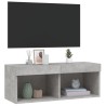Meuble TV avec lumières LED gris béton 80x30x30 cm 613856613856