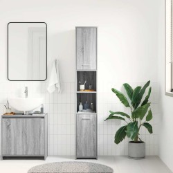 Armoire de bain Sonoma gris 30x30x183,5 cm Bois d'ingénierie 613860613860