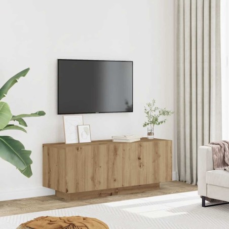 Meuble TV chêne artisanal 100x35x40 cm bois d'ingénierie 613864613864