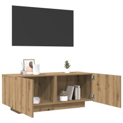 Meuble TV chêne artisanal 100x35x40 cm bois d'ingénierie 613864613864