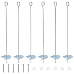 Ancre de terre 6 pcs Argenté Ø10 x 60 cm Métal galvanisé 613876613876