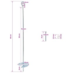 Ancre de terre 6 pcs Argenté Ø10 x 60 cm Métal galvanisé 613876613876