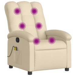 Fauteuil inclinable de massage crème tissu 613879613879