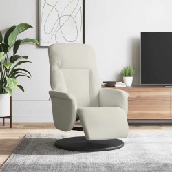 Fauteuil inclinable avec repose-pied crème velours 613886613886