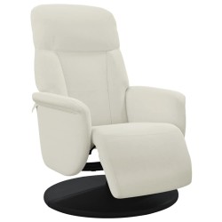 Fauteuil inclinable avec repose-pied crème velours 613886613886