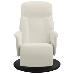 Fauteuil inclinable avec repose-pied crème velours 613886613886