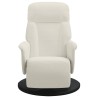 Fauteuil inclinable avec repose-pied crème velours 613886613886