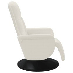 Fauteuil inclinable avec repose-pied crème velours 613886613886
