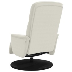 Fauteuil inclinable avec repose-pied crème velours 613886613886