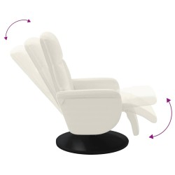 Fauteuil inclinable avec repose-pied crème velours 613886613886