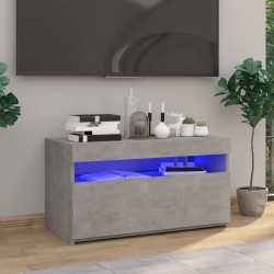 Meuble TV avec lumières LED Gris béton 75x35x40 cm 613887613887