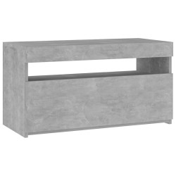 Meuble TV avec lumières LED Gris béton 75x35x40 cm 613887613887