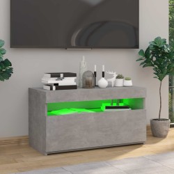 Meuble TV avec lumières LED Gris béton 75x35x40 cm 613887613887