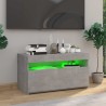 Meuble TV avec lumières LED Gris béton 75x35x40 cm 613887613887