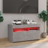 Meuble TV avec lumières LED Gris béton 75x35x40 cm 613887613887