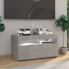Meuble TV avec lumières LED Gris béton 75x35x40 cm 613887613887