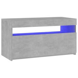Meuble TV avec lumières LED Gris béton 75x35x40 cm 613887613887