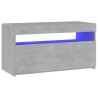 Meuble TV avec lumières LED Gris béton 75x35x40 cm 613887613887