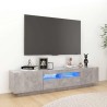 Meuble TV avec lumières LED Gris béton 180x35x40 cm 613888613888