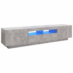 Meuble TV avec lumières LED Gris béton 180x35x40 cm 613888613888