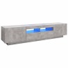 Meuble TV avec lumières LED Gris béton 180x35x40 cm 613888613888