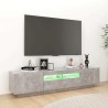 Meuble TV avec lumières LED Gris béton 180x35x40 cm 613888613888