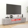 Meuble TV avec lumières LED Gris béton 180x35x40 cm 613888613888