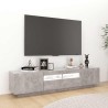 Meuble TV avec lumières LED Gris béton 180x35x40 cm 613888613888