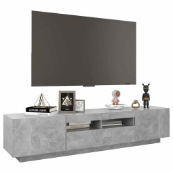 Meuble TV avec lumières LED Gris béton 180x35x40 cm 613888613888