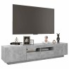 Meuble TV avec lumières LED Gris béton 180x35x40 cm 613888613888