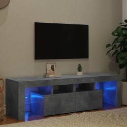 Meuble TV avec lumières LED Gris béton 140x36,5x40 cm 613890613890
