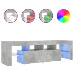 Meuble TV avec lumières LED Gris béton 140x36,5x40 cm 613890613890