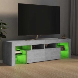 Meuble TV avec lumières LED Gris béton 140x36,5x40 cm 613890613890